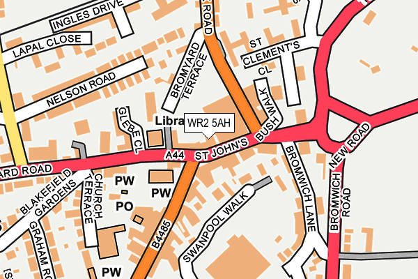 WR2 5AH map - OS OpenMap – Local (Ordnance Survey)