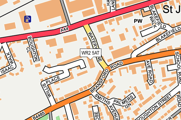 WR2 5AT map - OS OpenMap – Local (Ordnance Survey)