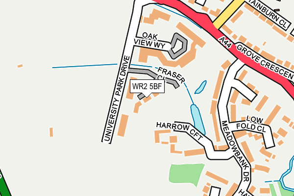 WR2 5BF map - OS OpenMap – Local (Ordnance Survey)