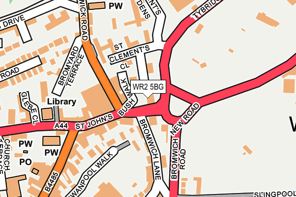 WR2 5BG map - OS OpenMap – Local (Ordnance Survey)
