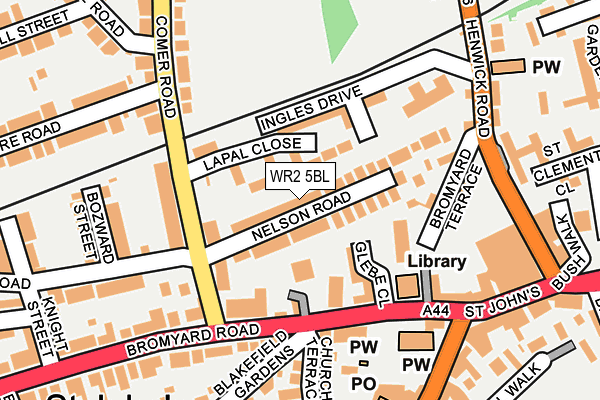 WR2 5BL map - OS OpenMap – Local (Ordnance Survey)