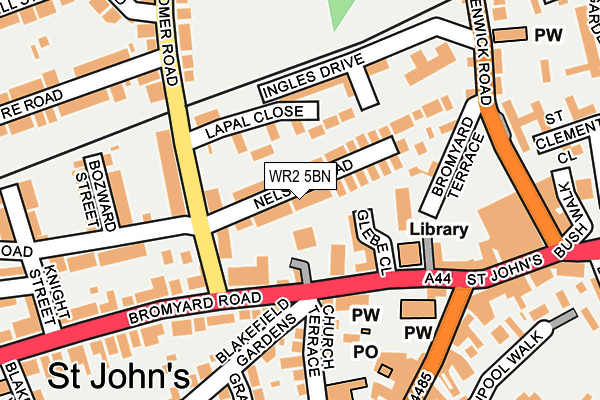 WR2 5BN map - OS OpenMap – Local (Ordnance Survey)