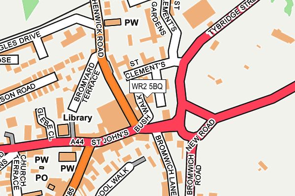 WR2 5BQ map - OS OpenMap – Local (Ordnance Survey)