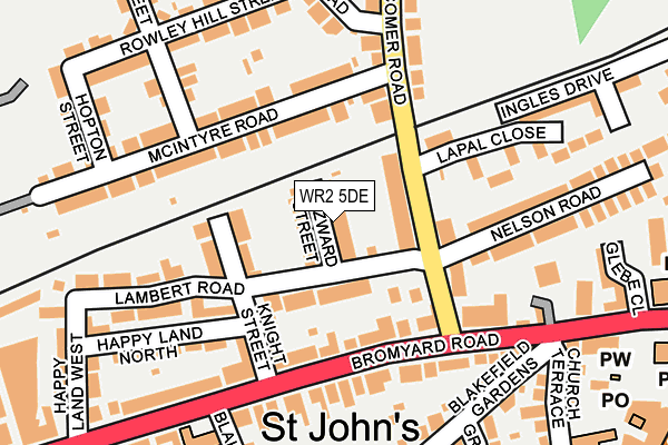 WR2 5DE map - OS OpenMap – Local (Ordnance Survey)