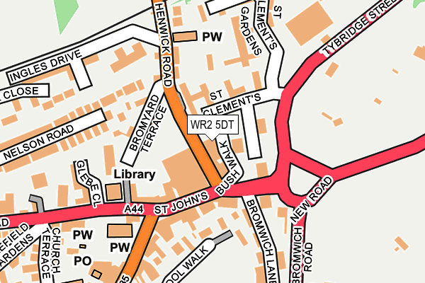 WR2 5DT map - OS OpenMap – Local (Ordnance Survey)