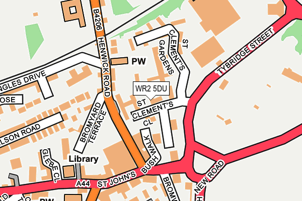 WR2 5DU map - OS OpenMap – Local (Ordnance Survey)