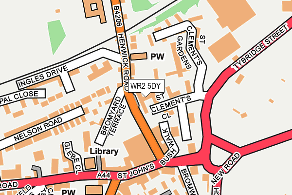 WR2 5DY map - OS OpenMap – Local (Ordnance Survey)