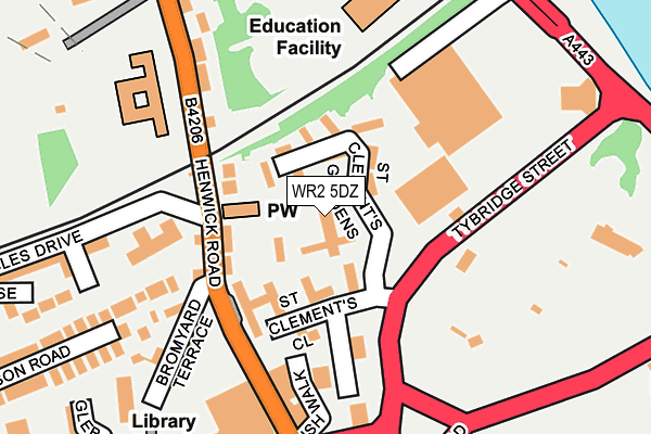 WR2 5DZ map - OS OpenMap – Local (Ordnance Survey)