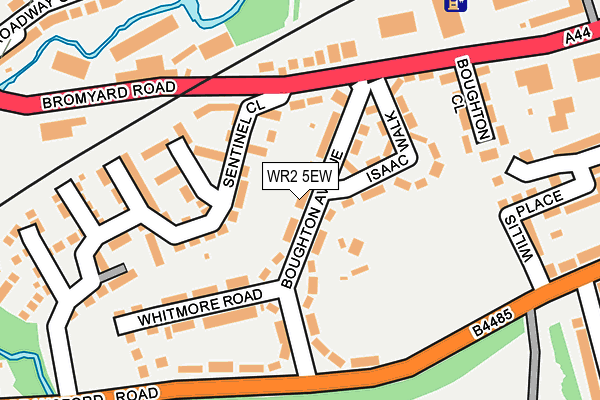 WR2 5EW map - OS OpenMap – Local (Ordnance Survey)
