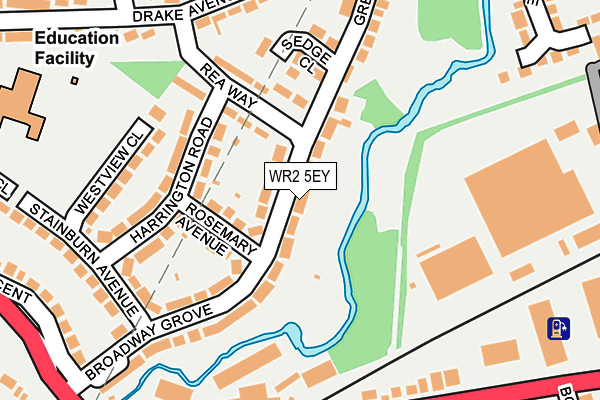 WR2 5EY map - OS OpenMap – Local (Ordnance Survey)