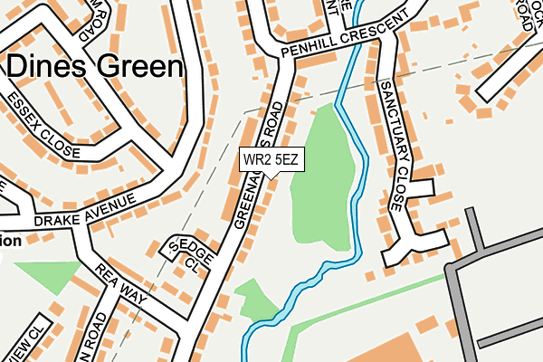 WR2 5EZ map - OS OpenMap – Local (Ordnance Survey)