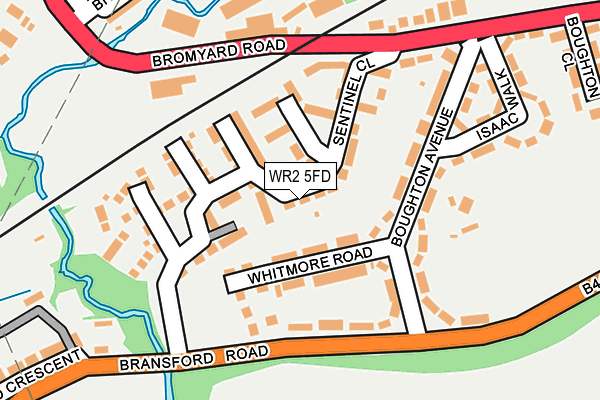 WR2 5FD map - OS OpenMap – Local (Ordnance Survey)