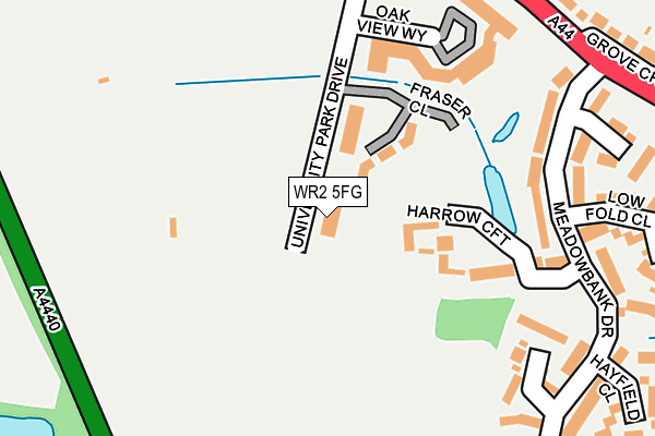 WR2 5FG map - OS OpenMap – Local (Ordnance Survey)