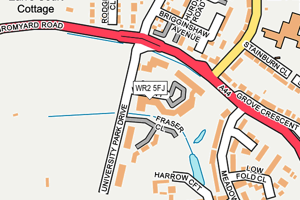 WR2 5FJ map - OS OpenMap – Local (Ordnance Survey)