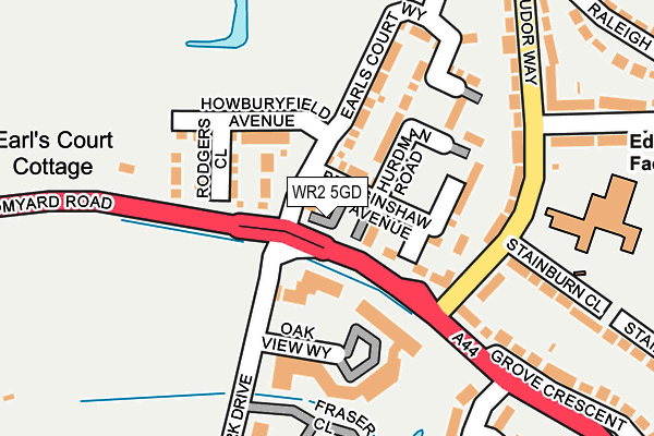 WR2 5GD map - OS OpenMap – Local (Ordnance Survey)