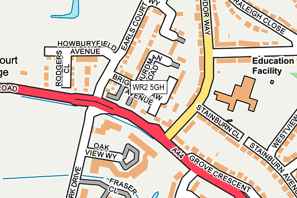 WR2 5GH map - OS OpenMap – Local (Ordnance Survey)