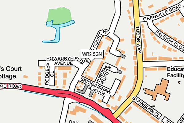 WR2 5GN map - OS OpenMap – Local (Ordnance Survey)
