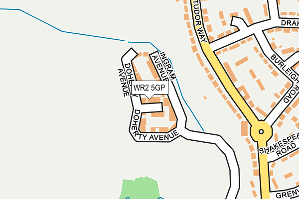 WR2 5GP map - OS OpenMap – Local (Ordnance Survey)