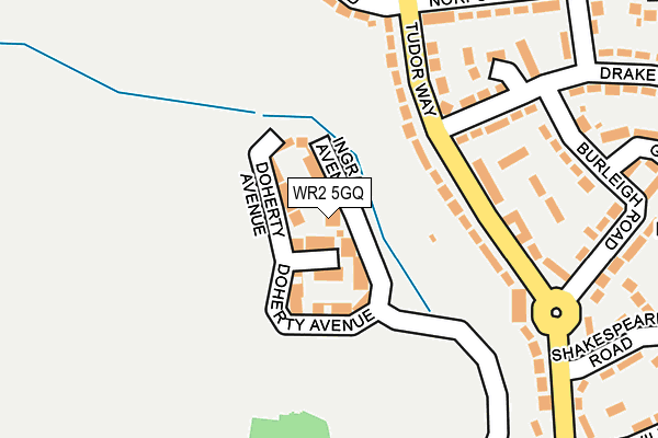 WR2 5GQ map - OS OpenMap – Local (Ordnance Survey)