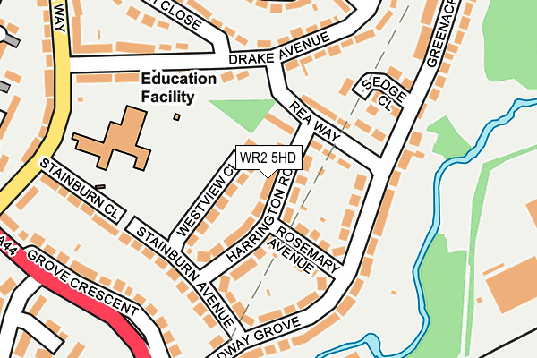 WR2 5HD map - OS OpenMap – Local (Ordnance Survey)