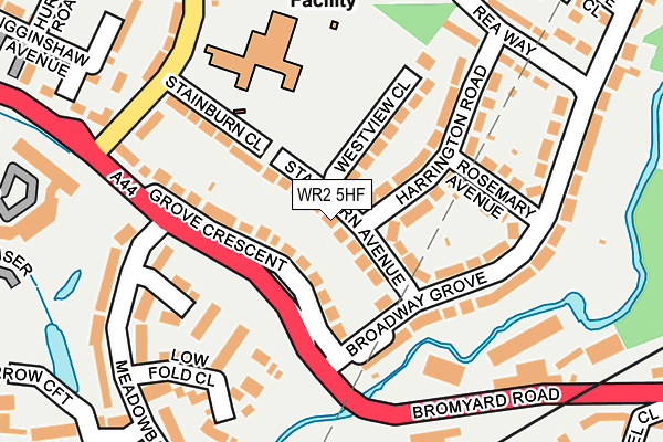 WR2 5HF map - OS OpenMap – Local (Ordnance Survey)