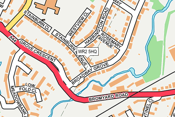 WR2 5HQ map - OS OpenMap – Local (Ordnance Survey)