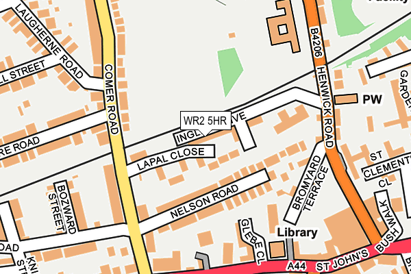 WR2 5HR map - OS OpenMap – Local (Ordnance Survey)