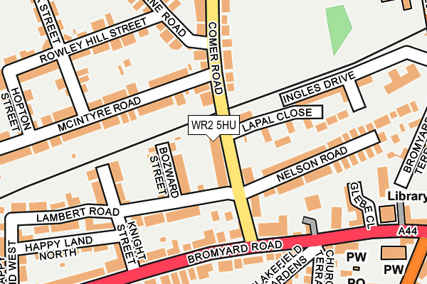 WR2 5HU map - OS OpenMap – Local (Ordnance Survey)