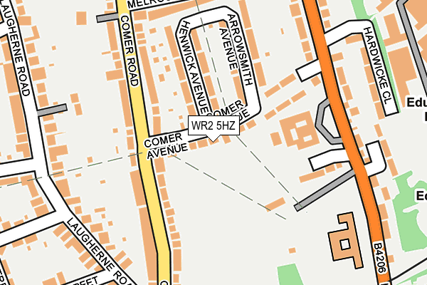 WR2 5HZ map - OS OpenMap – Local (Ordnance Survey)