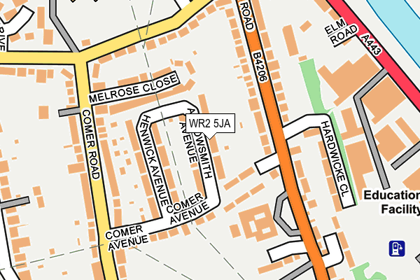 WR2 5JA map - OS OpenMap – Local (Ordnance Survey)