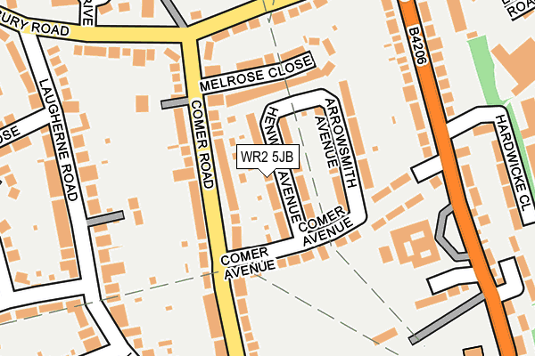 WR2 5JB map - OS OpenMap – Local (Ordnance Survey)