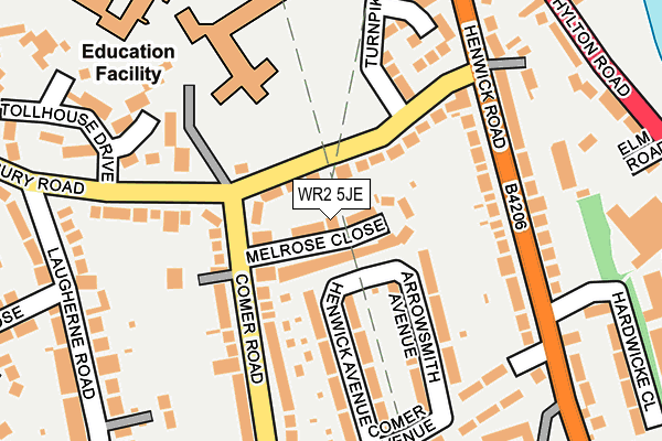 WR2 5JE map - OS OpenMap – Local (Ordnance Survey)