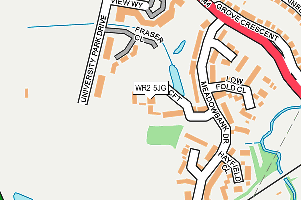 WR2 5JG map - OS OpenMap – Local (Ordnance Survey)