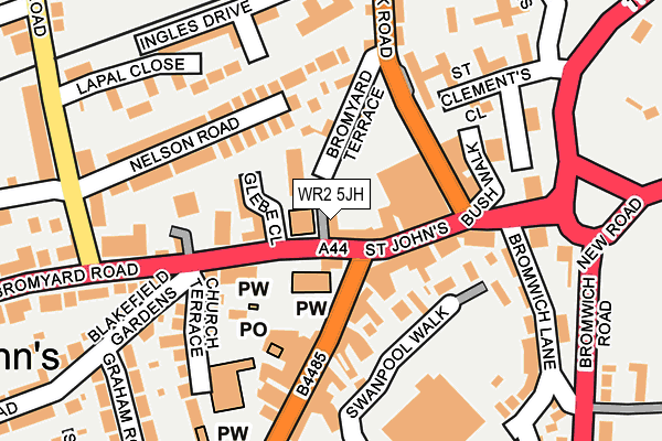 WR2 5JH map - OS OpenMap – Local (Ordnance Survey)