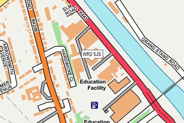 WR2 5JS map - OS OpenMap – Local (Ordnance Survey)