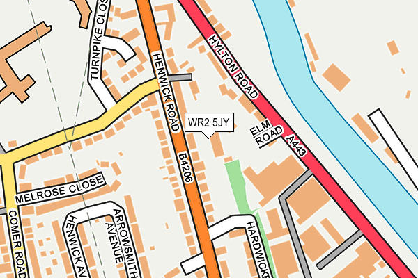 WR2 5JY map - OS OpenMap – Local (Ordnance Survey)