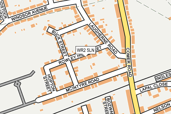 WR2 5LN map - OS OpenMap – Local (Ordnance Survey)