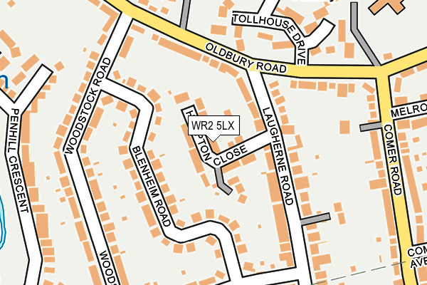 WR2 5LX map - OS OpenMap – Local (Ordnance Survey)