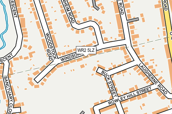 WR2 5LZ map - OS OpenMap – Local (Ordnance Survey)