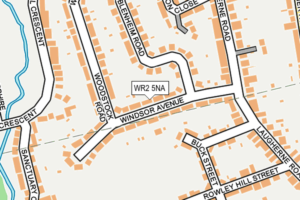 WR2 5NA map - OS OpenMap – Local (Ordnance Survey)