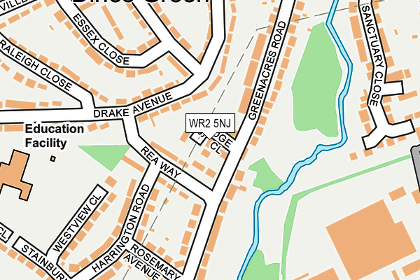 WR2 5NJ map - OS OpenMap – Local (Ordnance Survey)