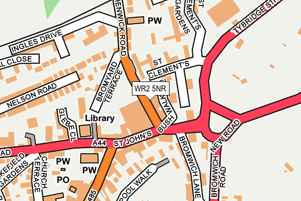 WR2 5NR map - OS OpenMap – Local (Ordnance Survey)