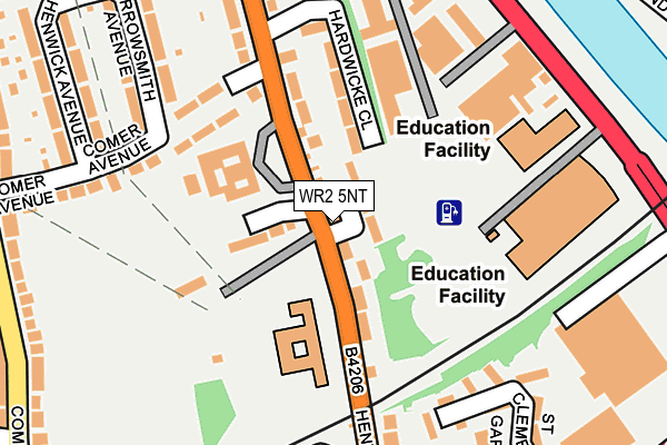WR2 5NT map - OS OpenMap – Local (Ordnance Survey)