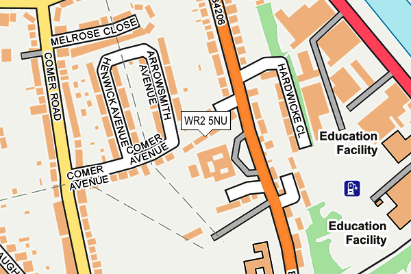 WR2 5NU map - OS OpenMap – Local (Ordnance Survey)