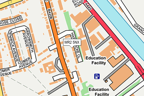 WR2 5NX map - OS OpenMap – Local (Ordnance Survey)