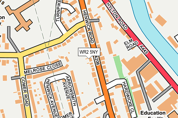 WR2 5NY map - OS OpenMap – Local (Ordnance Survey)