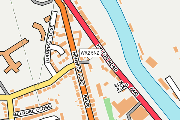 WR2 5NZ map - OS OpenMap – Local (Ordnance Survey)