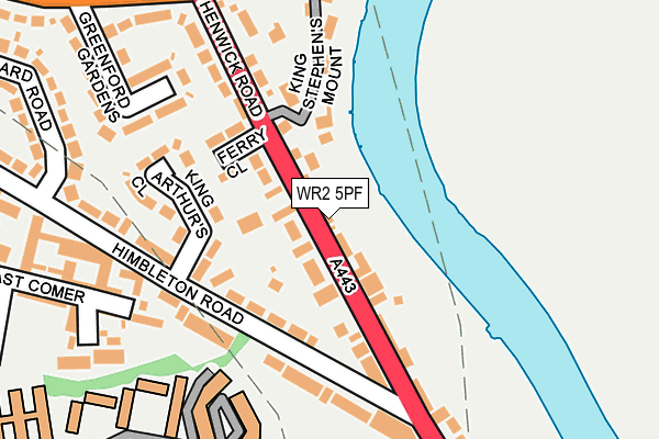 WR2 5PF map - OS OpenMap – Local (Ordnance Survey)