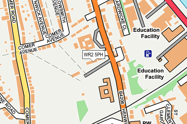 WR2 5PH map - OS OpenMap – Local (Ordnance Survey)