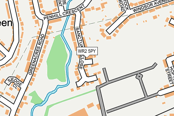 WR2 5PY map - OS OpenMap – Local (Ordnance Survey)